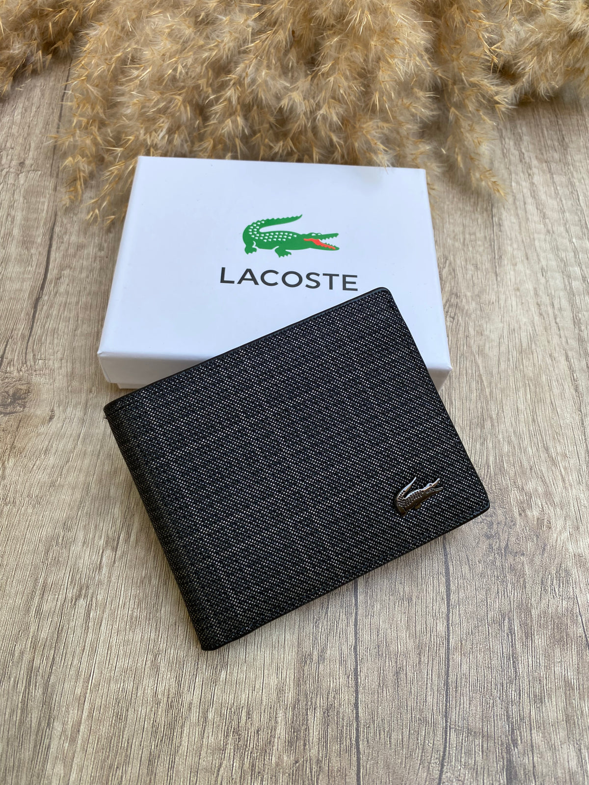LACOSTE V2 WALLET dark grey