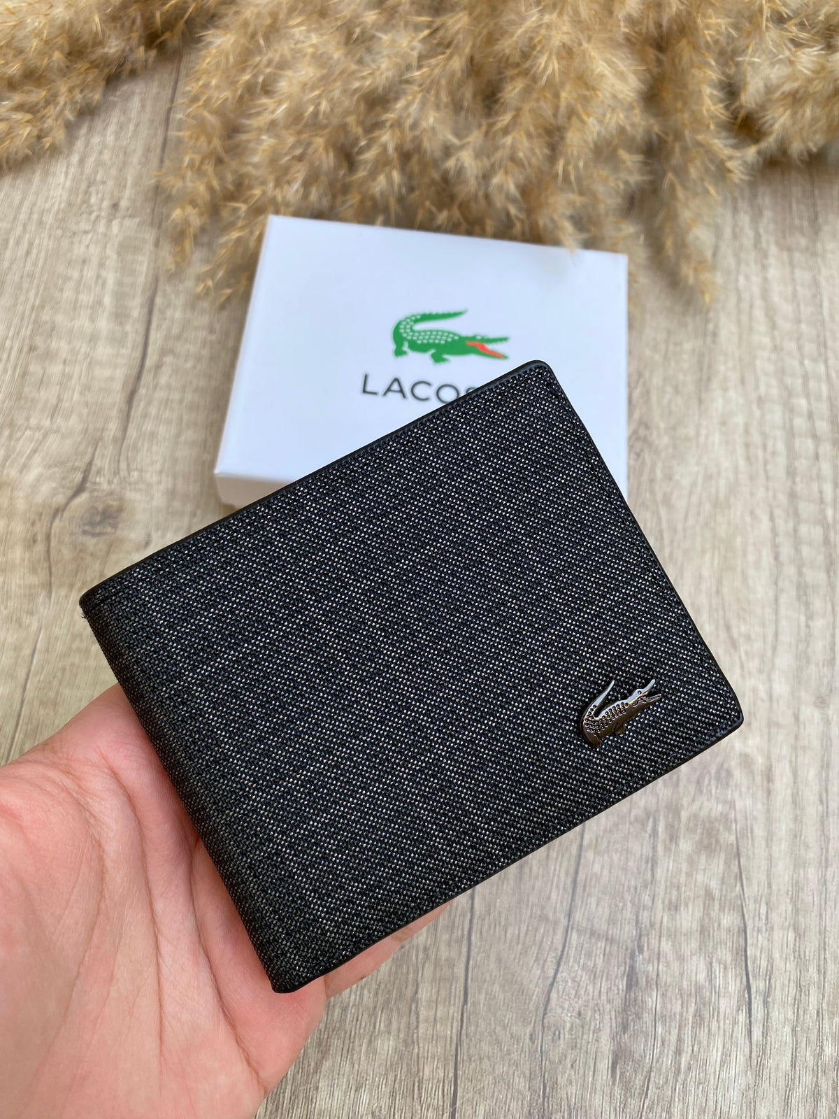 LACOSTE V2 WALLET dark grey
