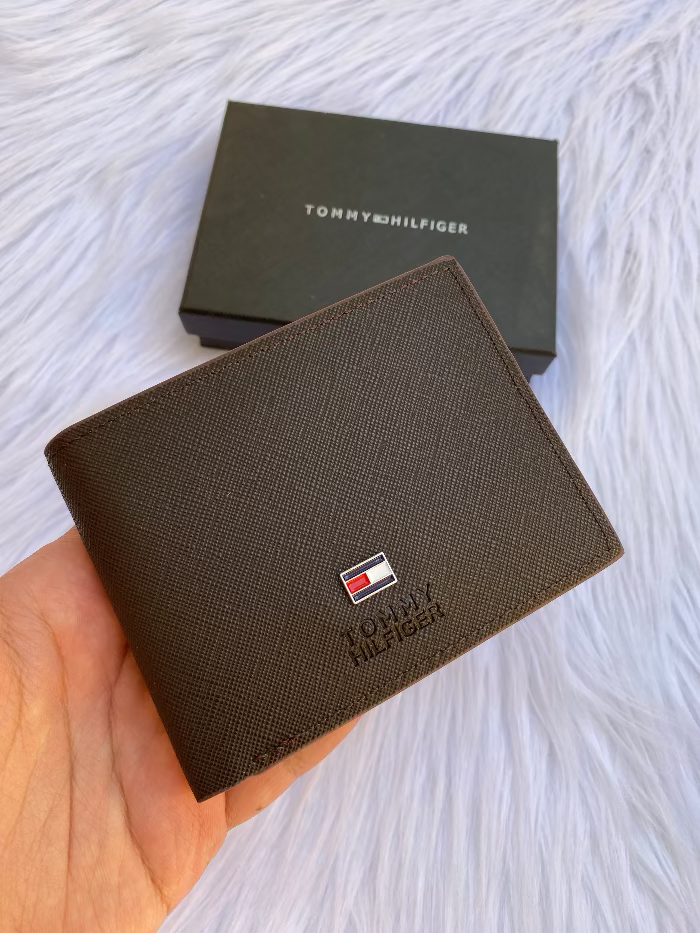 tommy dark brown wallet