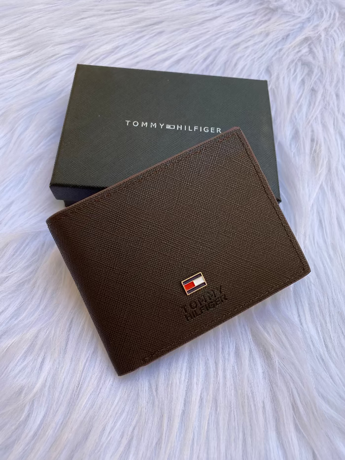 tommy dark brown wallet